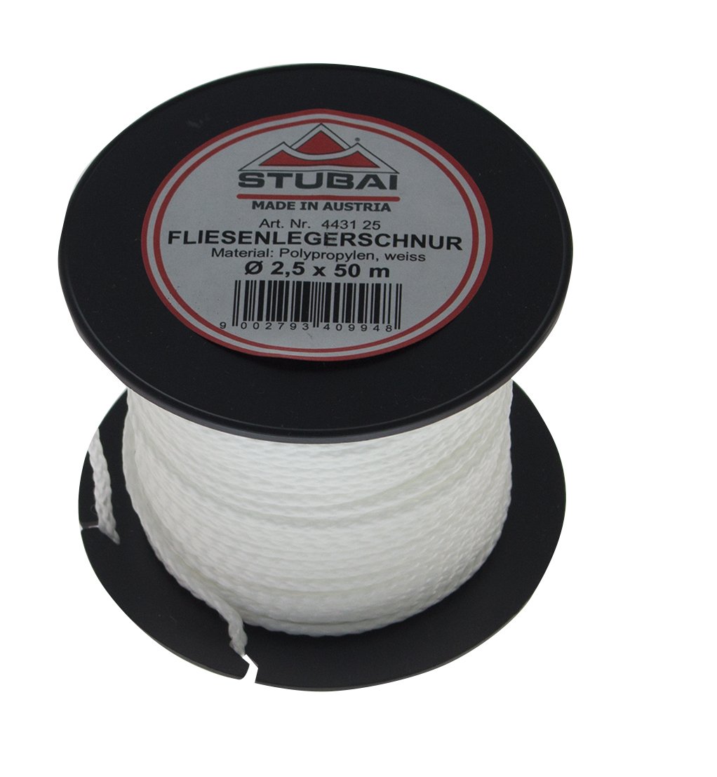 Stubai 443125 Tile Line On Spool, White, 2.5 mm x 50 m