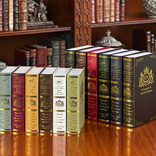 SQBJ The European Jingmei European Style of The Ancient Book of The Maya Decorative Stamping Simulation Fake Book die Old Bookcase Props Nostalgic Ornaments,[Total Size of 12]