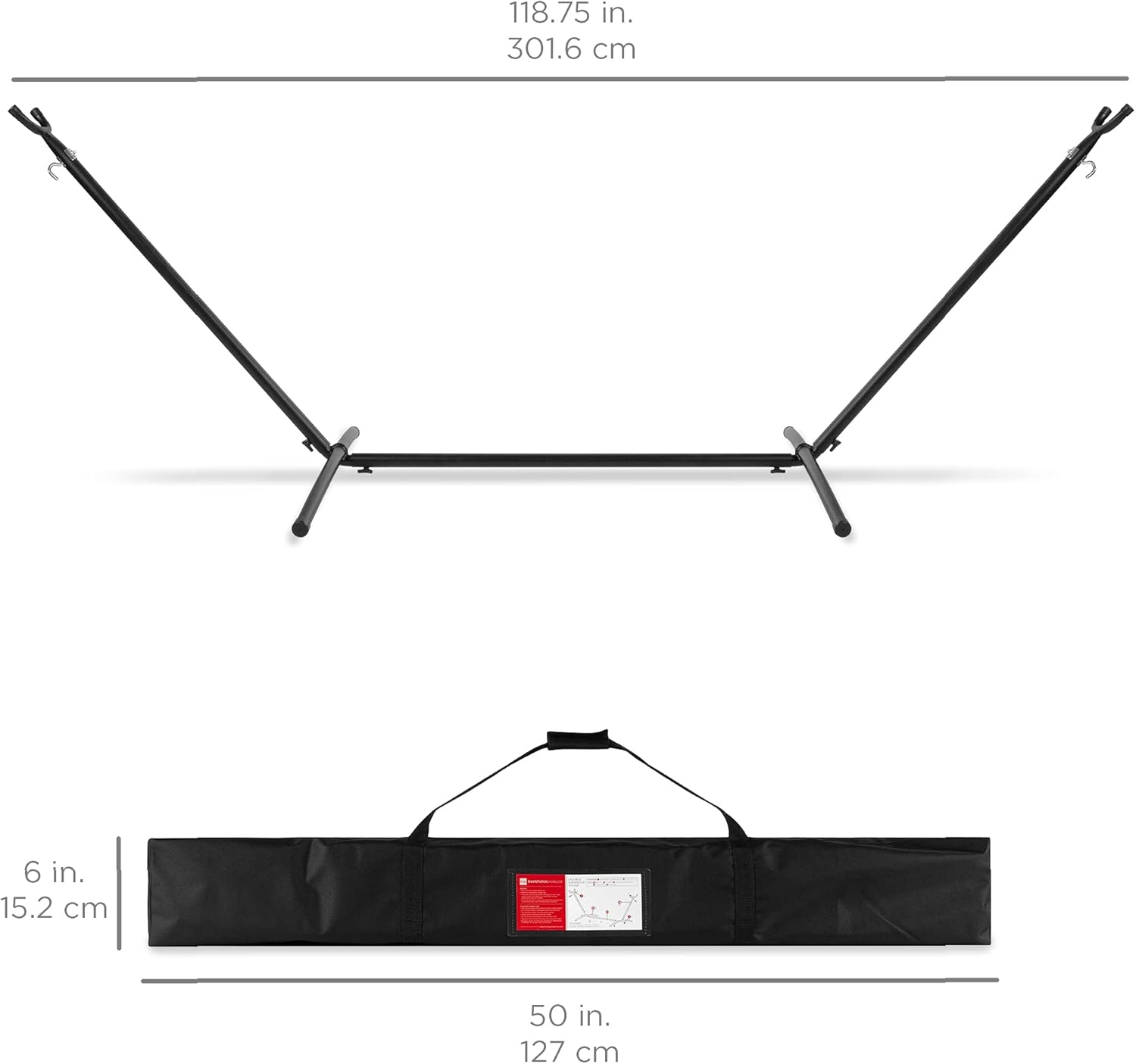 Best Choice Products 2-Person Indoor Outdoor Brazilian-Style Cotton Double Hammock Bed w/Carrying Bag, Steel Stand, Ocean : Garden & Outdoor
