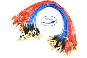 XFFCSEC 20pcs Circuit Wire connectors:Science Wire Used for Battery Holder/Knife Switch/Bulb Holder Electricity Connection,Great for Demos Teaching Basic Principles of Electricity