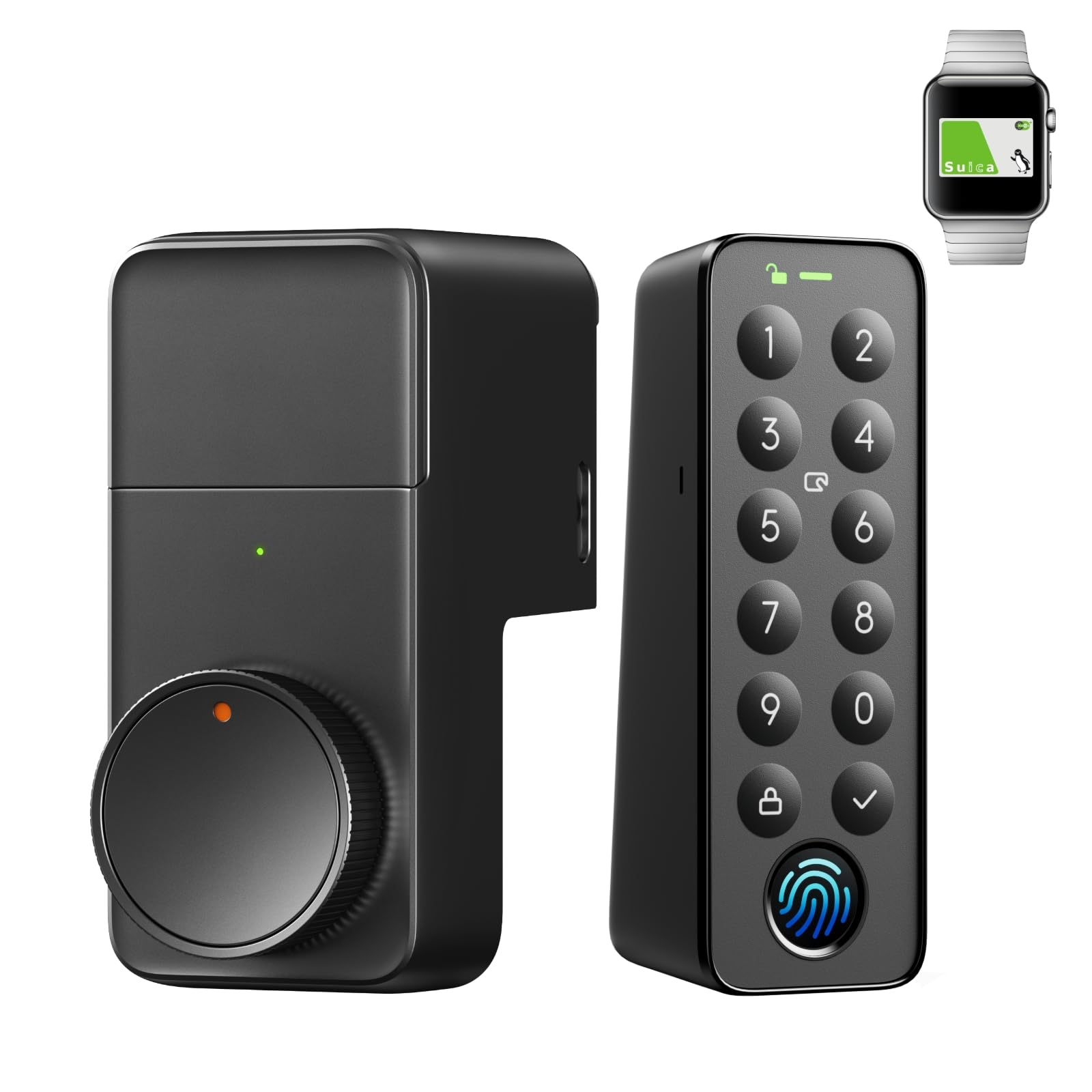 SwitchBot スマートロック プロ 指紋認証パッド 暗証番号 - スイッチボット 鍵 スマートキー ドアロック オートロック スマホで操作 交通系ICカード FeliCa Suica PASMO Alexa/Google Home/Siri対応 遠隔対応 工事不要 取付カンタン 後付け 防犯対策助成金あり商品画像