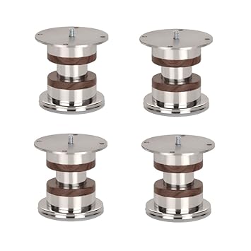 Green Interio Wooden Color Round Sofa Leg 50mm Dia Stainless Steel ( Pack Of 4 Pcs.)