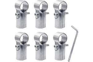 ZHSLDQ 6 Sets of T Clamps,Stainless Steel, Silver, Pipe Clamps, 1" OD, 25MM