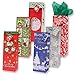 All one tech 12 Christmas Wine Gift Bags with Handle & Tags for Holiday Wine Bottle Bag Decorations for Home Table Party