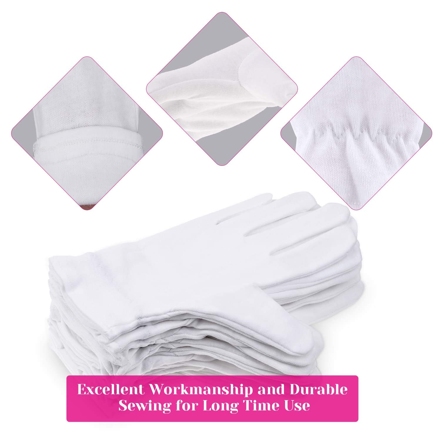 100% Cotton Gloves for Dry Hands Eczema, Selizo 10 Pairs White Cotton Gloves for Women Dry Hands Moisturizing Cosmetic Sensitive Irritated Skin Spa : Beauty