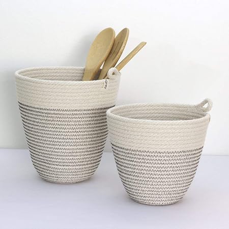 Printshoppie Handcrafted Woven Round Pots Bag Natural Cotton Plant Bag Pot Bags for All Plants Home Room Hall Decor Indoor Outdoor Plant Sack Cum Basket (1)