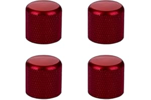 DIAO79NI 4Pcs Metal Guitar Knobs Volume Tone Control Knob Dome Tone Knobs for Electric Guitar Bass Replacement Parts, Red (Pattern E)