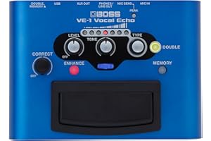 BOSS VE-1 Vocal Echo for Singers and Vocalists | Control Your Vocal Sound in Real-Time | Add Natural Ambience or Deep Reverb to your Voice | Seven Types of Adjustable Effects | Built-In Memory