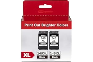 PRINTIMPRESSION 245XL Ink Cartridge Replacement for Canon PG-245XL Black Ink Cartridge Work with Canon MX490 Printer Ink Cartridges TS202 TS302 MG2520 MG2522 MG2525 TS3300 TS3320 TS3322 TR4520 TR4527 MX492 (2 Black)