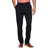 Mens Classic Fit Flat Front Casual Pants Expandable Waist Khaki Chinos Pants Men