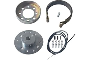 COEFEPIY 4" Drum Brake Band Pin Brake 65" Cable Steel Sprocket Brake Hub 5/8" Bore 3/16" Keyway for Mini Bike 212cc 196cc 6.5hp Dune Buggies Drift Trike Heavy Duty Go Kart Cart with Hardware Kit