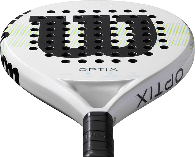 Optix V1, Raquette de Padel, Structure en Fibre de Verre et Mousse Souple, Design Circulaire et Technologie des Trous de Précision, Couleur : Blanc, Taille : 2
