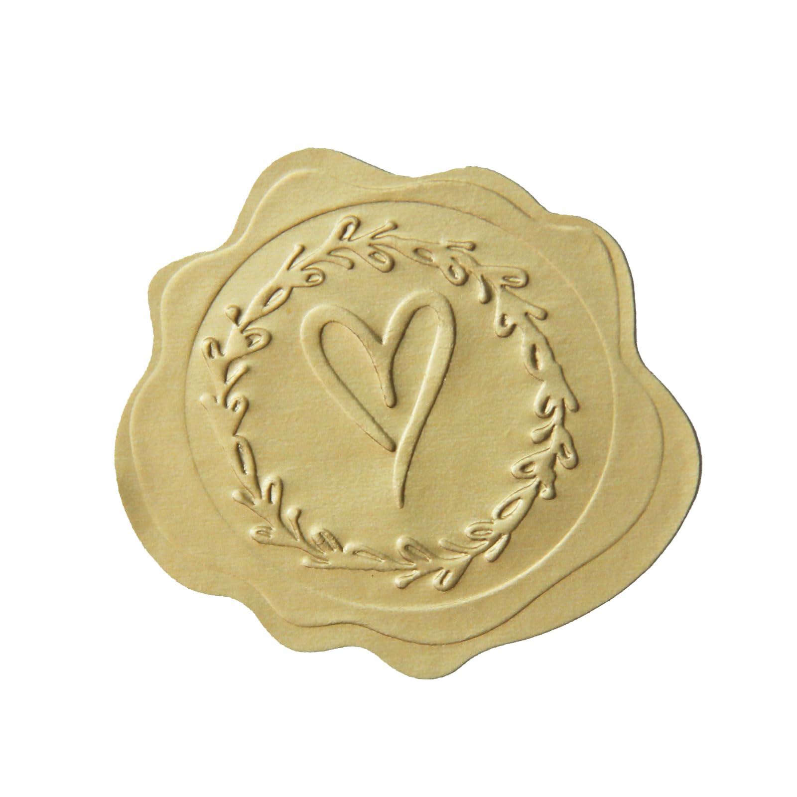 Photo 1 of 100 x Embossed Gold Foil Heart Stickers, Wedding Favor Stickers, Envelope Seals, Invitation Labels, Wedding Stickers, Small Business Labels