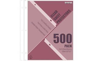 TUOKCALB 500 Pack Clear Sheet Protectors for 3 Ring Binder, Wider and Thicker, Polypropylene Acid-Free Material, 8.5 x 11 Inch Letter Size, Protector of Your Documents