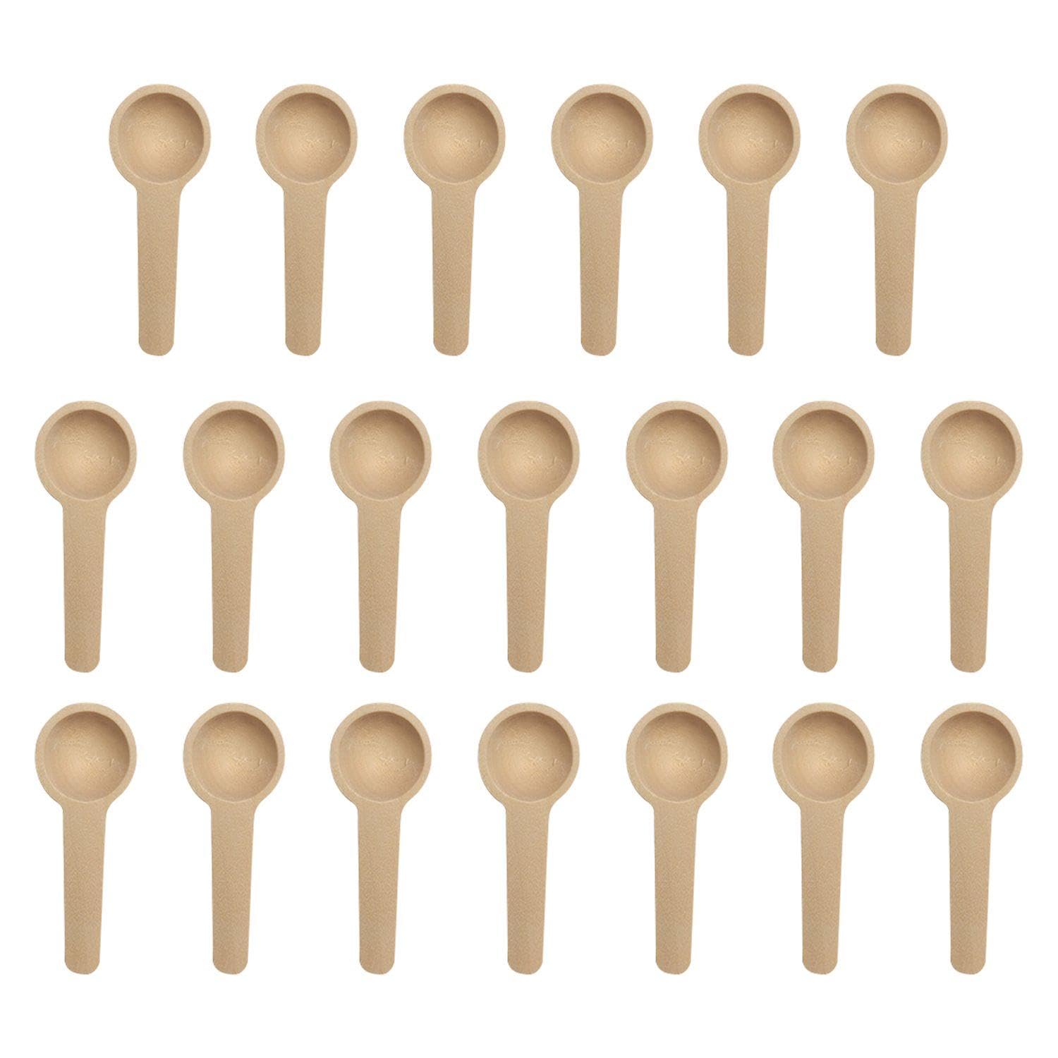 20 Pieces Round Wooden Spoons, Mini Short Wooden Spoons, Espresso Spoons, Kitchen Spice Spoons, Ice Cream Dessert Spoons, Milk Powder Spoons, Tea Dispensing Spoons