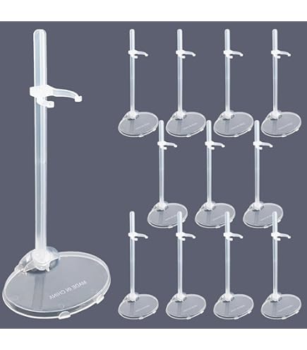 2X PRÉSENTOIR RÉGLABLE Pour Poupées 35CM Noir Blanc EUR 10,09 - FR