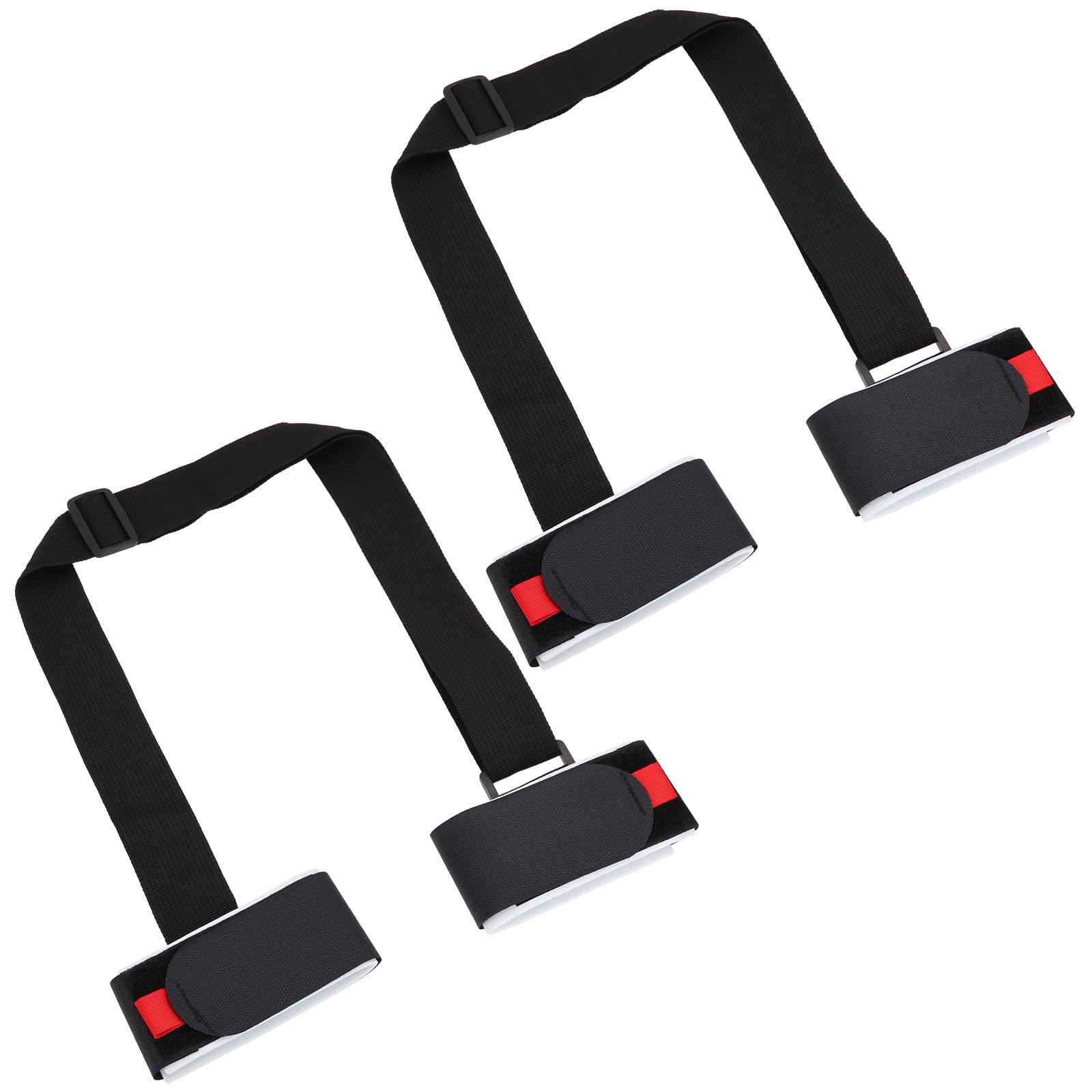 OTOTEC 2PCS Ski Fastener Tapes Adjustable Length 65-115 CM Adjustable Ski Carrier Straps Cushioned Shoulder Sling for Winter Sports for Adults and Children Black