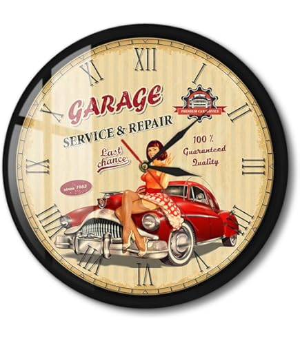 HORLOGE MURALE Logo ANCIEN CHEVROLET SUR TOLE