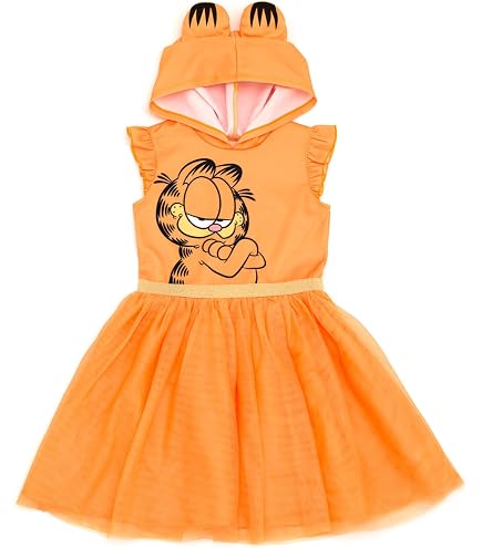 Kids Garfield Costume – Orange Cat Hooded Plush Jumpsuit With Tail, Ears, And Front Zipper - View #14