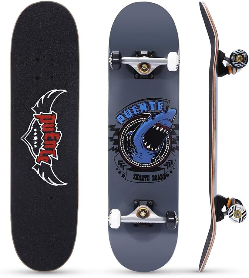 NZHYK Adult Four-Wheel Skateboard Double Snubby Maple Skateboard 5 Inches Magnesium Aluminum Alloy Truck