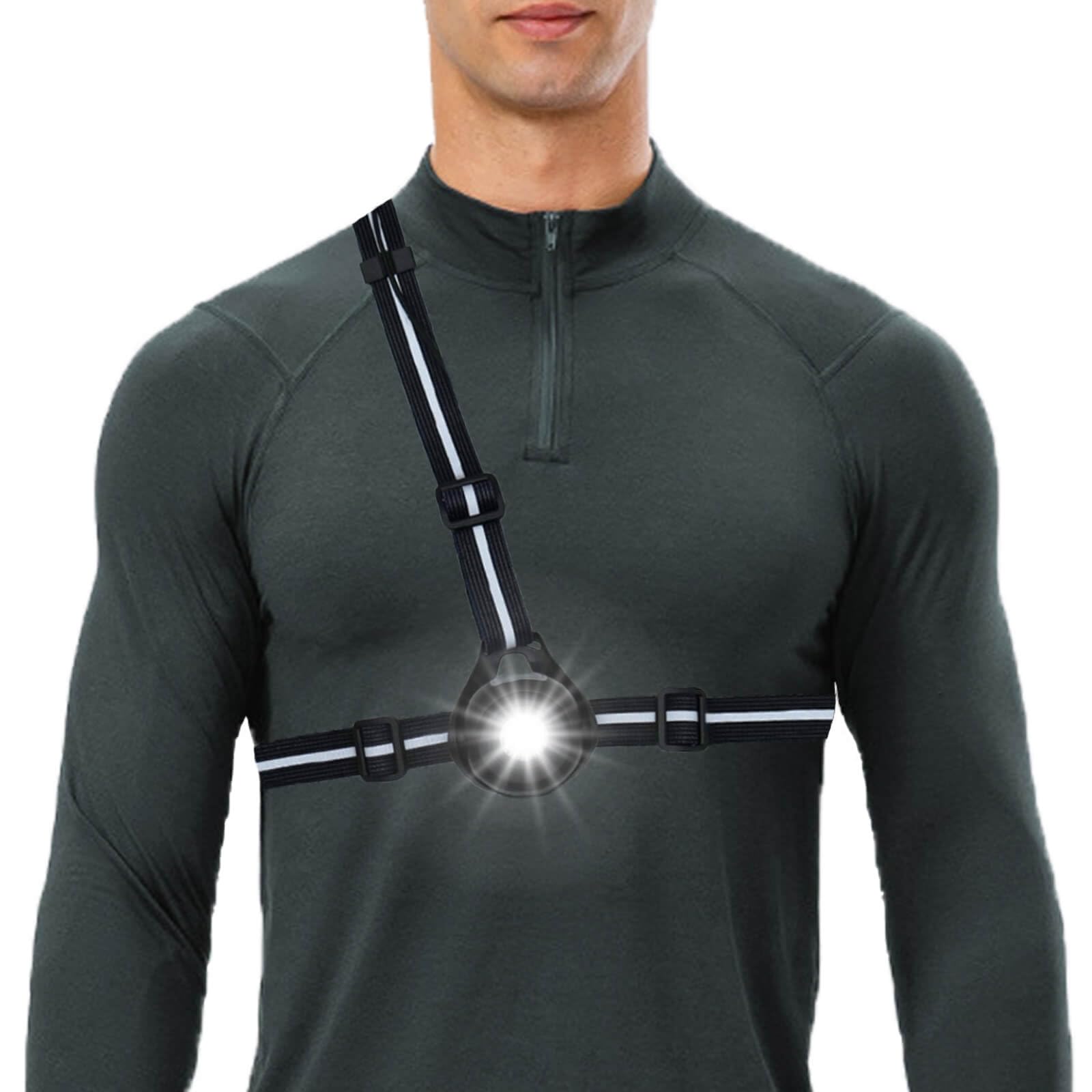 Lufcziel Running Light, Run Light for Runners Body Torch Chest Light, Rechargeable Chest LED Lamp with Reflective Band, Front Body Torch Rear Safety Warning, Jogging Hiking