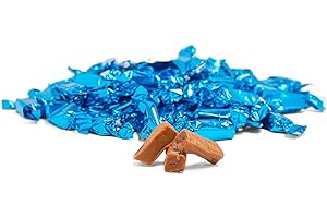 Candy Envy - Blue Wrappers Individually Wrapped - Toffee Milk Caramels - 2 Pound Bag - Approx. 190 Pieces