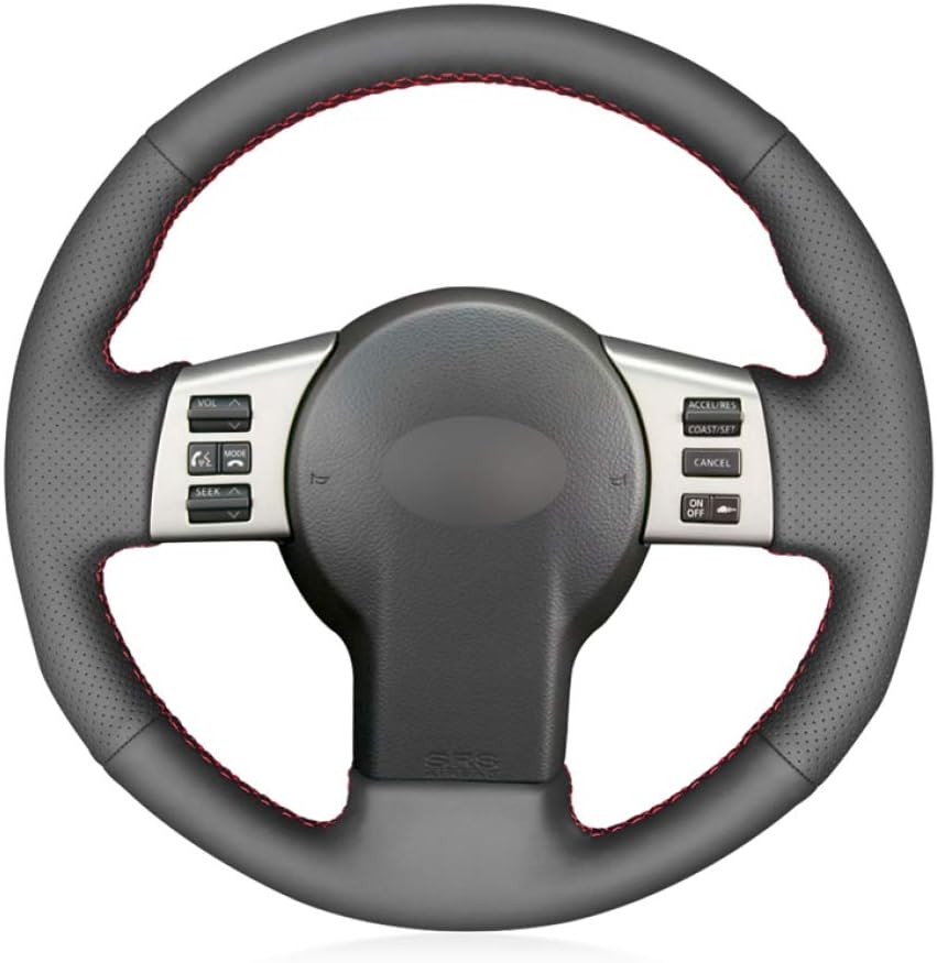 QOHFLD Car Steering Wheel Cover Best Gift Genuine Leather Hand Sew Wrap Car Steering Wheel Cover, for Nissan 350Z 2003-2009