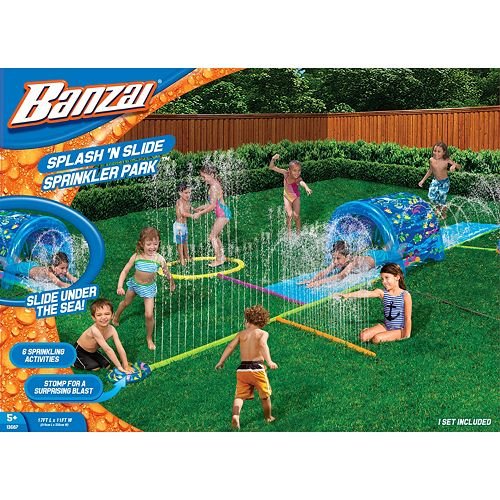 Inflatable Sprinkler Park Kids This Big Portable Kiddie Blow Up Above Ground Long Water slide Is