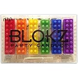 Building Bricks Party Candles - Blokz Set of 6 (assorted colors)