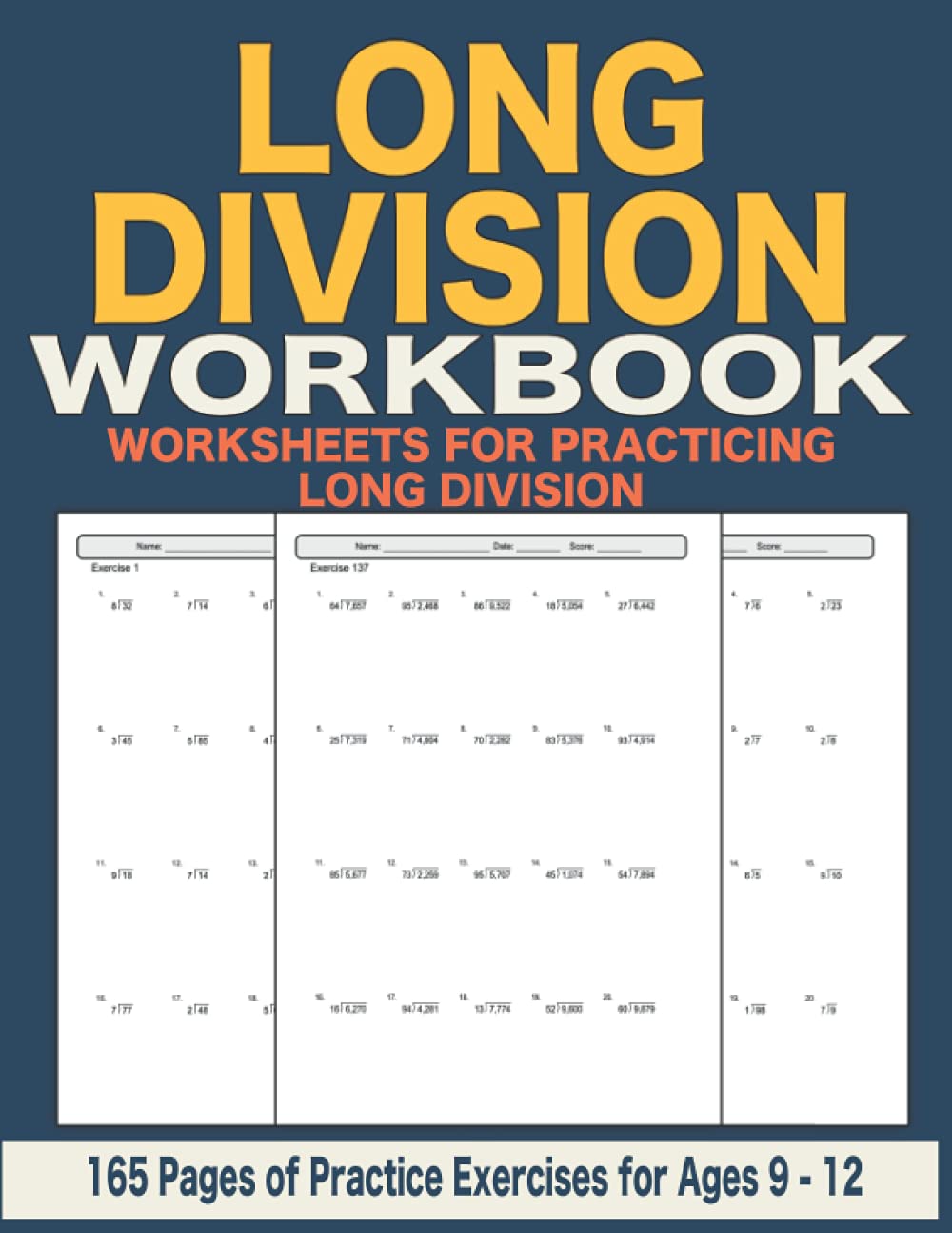 long division workbook worksheets for practicing long division math series press blue toad 9798518413955 amazon com books
