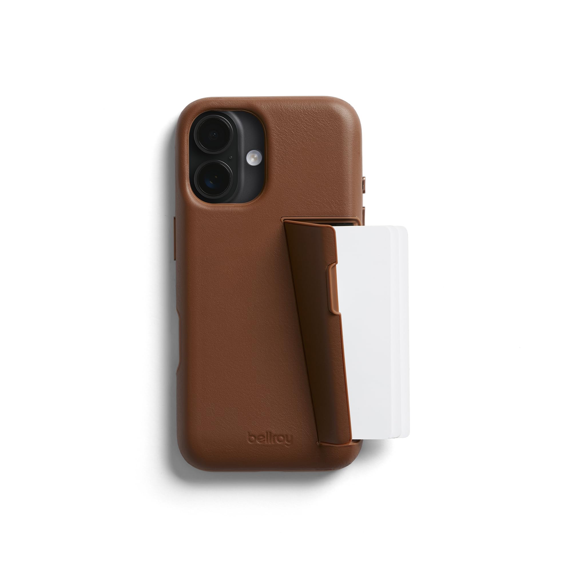 Bellroy Phone Case – 3 Card for iPhone 16 (leather iPhone case, phone wallet) - Sienna
