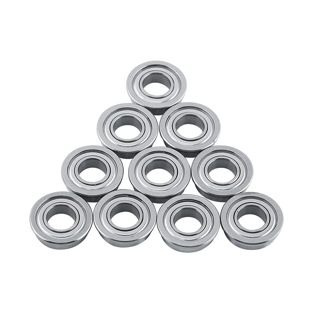 Ball Bearings 5mm, Pack of 10 F688ZZ Flanged Ball Bearings Double Shielded for 3D Printer, 8 x 16 x 5 mm