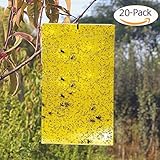 BestTrap 20-Pack Dual-Sided Yellow Sticky Traps for Flying Plant Insect Such as Fungus Gnats, Whiteflies, Aphids, Leafminers,etc- (6x8 Inches, Twist Ties Included)