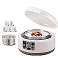 1-36 hours multi-functional constant temperature yogurt machine, 32-45 degrees adjustable Yogurt Maker, automatic digital LCD display 1.2 liters capacity, suitable for homemade yogurt (With 5 Cups)