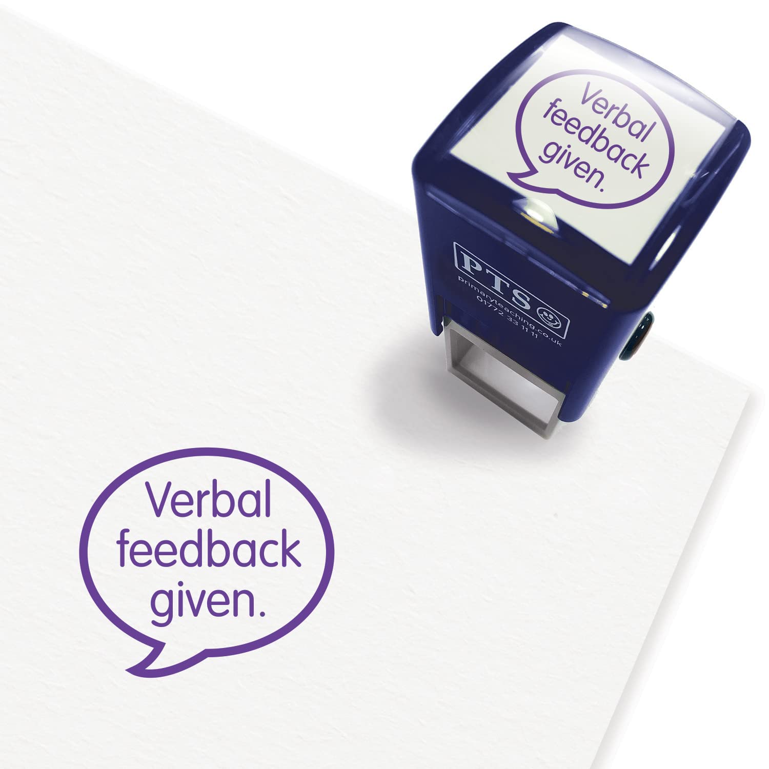 Verbal Feedback Given Pre Inked School Teachers Feedback Marking Stamper Stamp 25mm Primary Teaching Services (Purple)