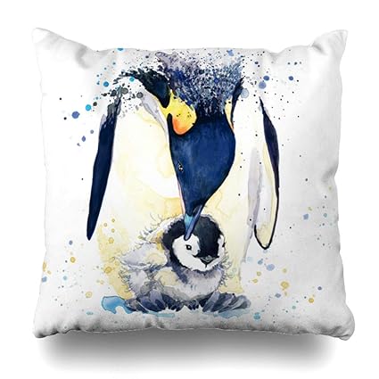 Amazon Com Diycow Throw Pillows Covers Graphics Penguin Splash