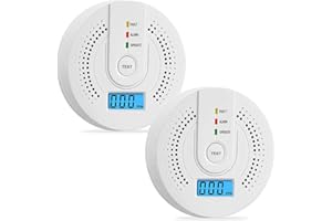 ATEONY Carbon Monoxide Detector,CO Gas Monitor Alarm, AA Battery Powered CO Sensor Detector with LED Digital Display for Home,Depot,Test Button