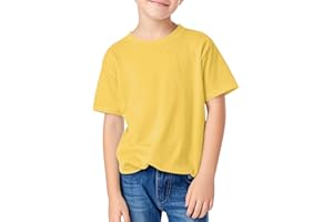 Boys Summer Oversized T Shirt Crew Neck Short Sleeve Solid Tees Comfortable Stylish Basic Tops Kids 5-14 Years
