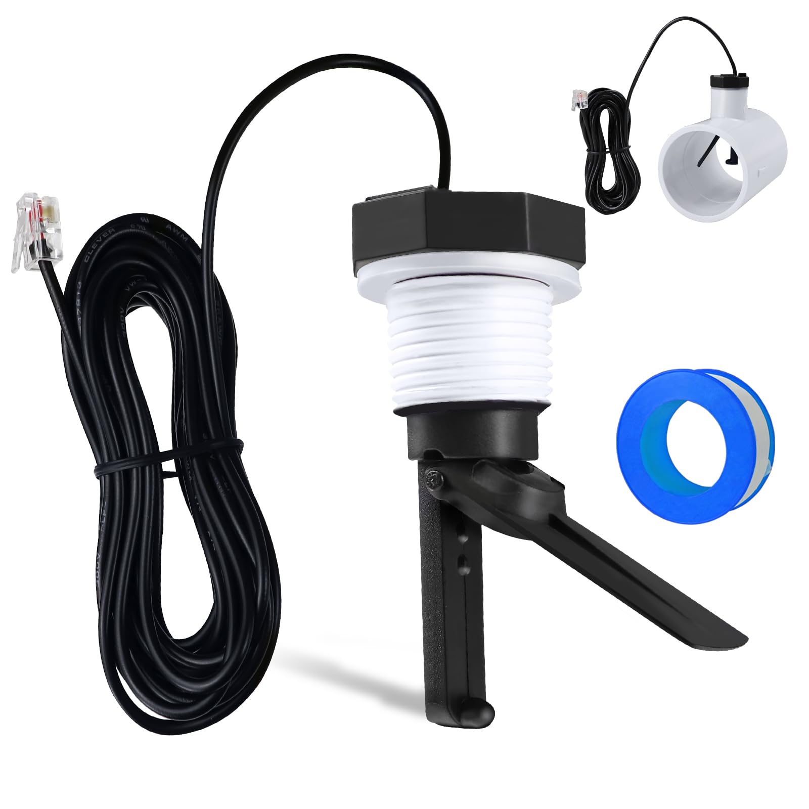 Photo 1 of Ebusin GLX-FLO-RP Flow Switch Assembly Compatible with Hayward Goldline Aquarite Salt System, Flow Sensor Assembly for Aqua Rite Salt Cell and Chlorine Generator, with Tee and 15-Feet Cable