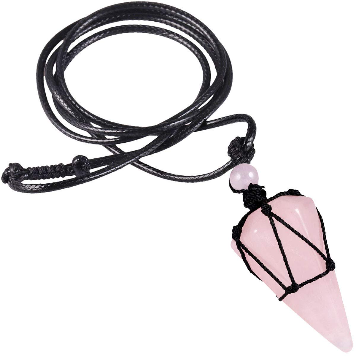 Nupuyai Healing Crystal Point Pendant Necklace for