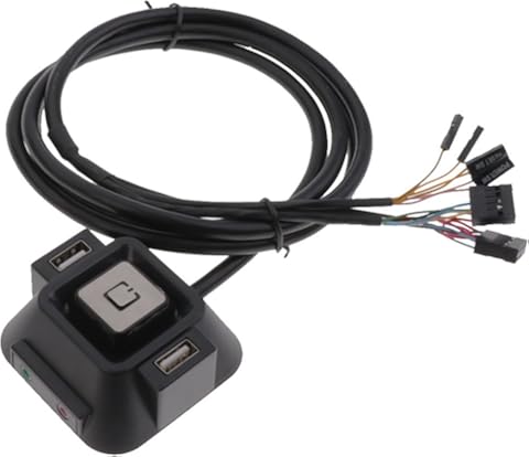 #N/A Caja De PC De Escritorio Interruptor Puertos USB Duales Botón De Reinicio De Energía con Puerto De Audio