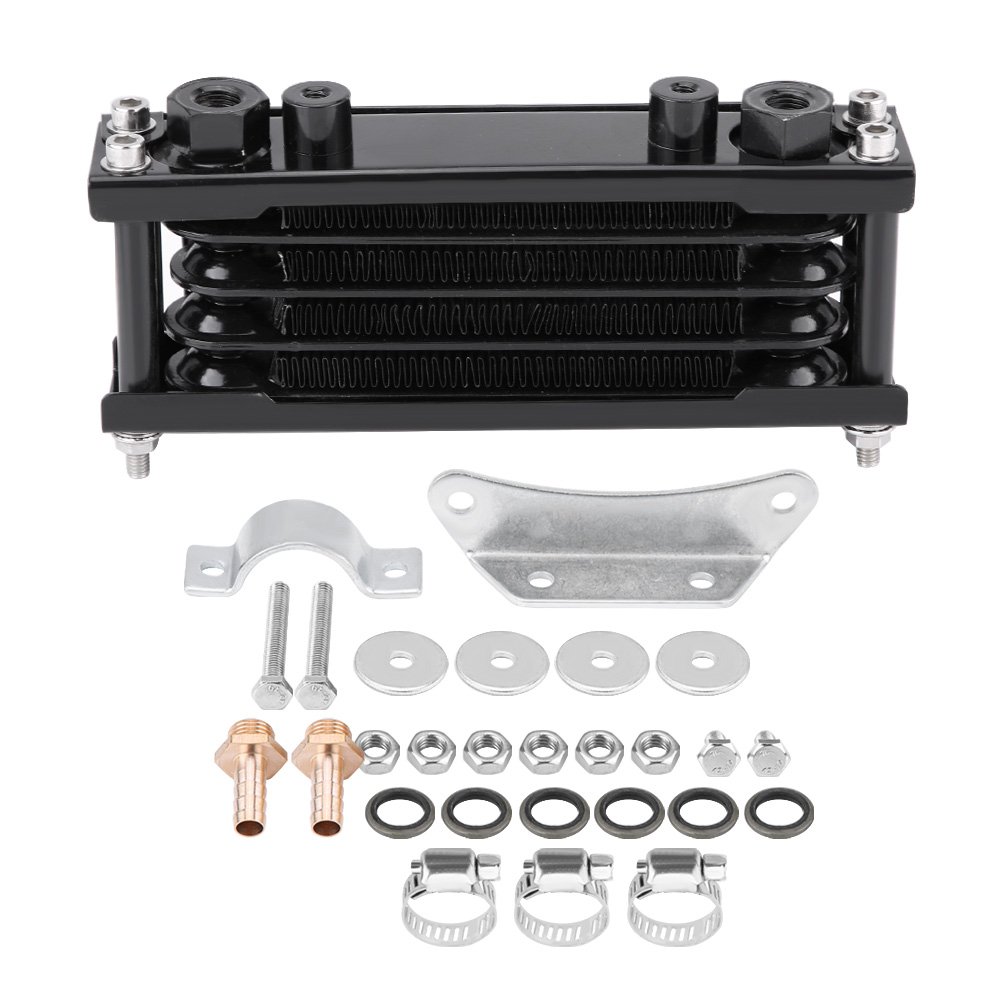 Universal Engine Oil Cooler Kit Motorcycle Oil Cooler Cooling Radiator for Motorbike Dirt Bike 50CC-200CC(Black) Oil Cooler Oil Cooler