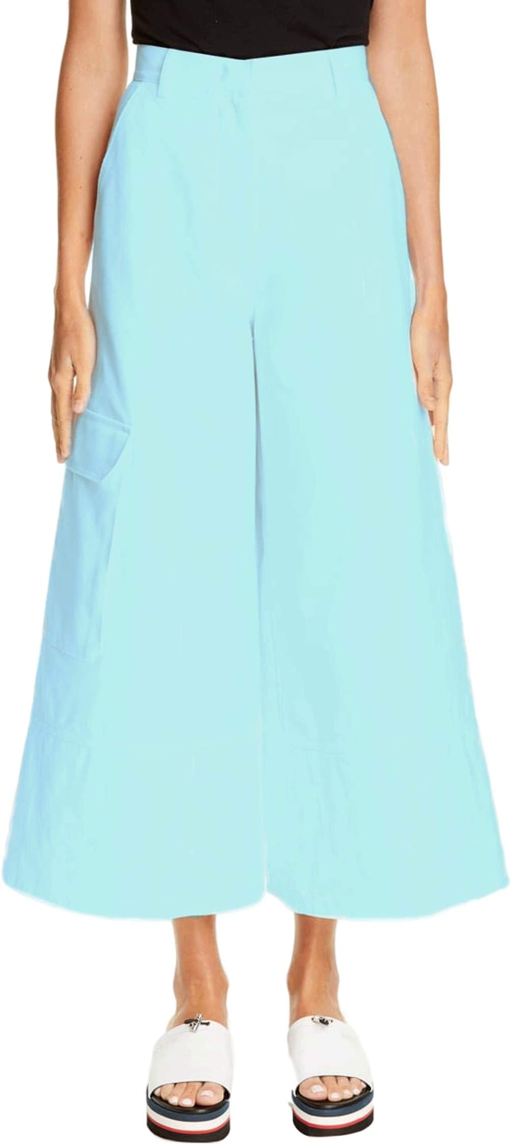 Cotton Kingdom Soft Cotton Girl's Flared Palazzo Style Trouser Pant in Light Blue, Size 2-18 Years