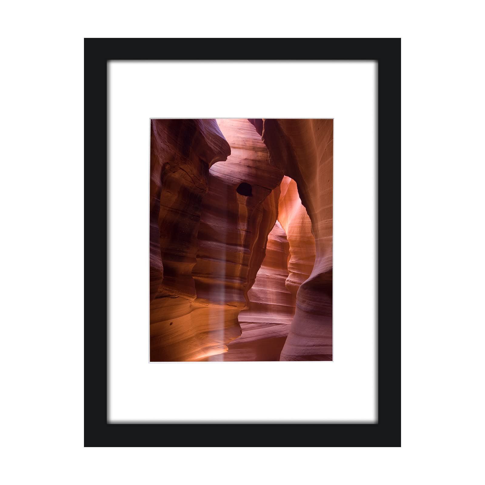 EGOFINE 12x9 Photo Frame Black, Wood Picture Frames for Photos 8x6 with Mat or 12x9 without Mat, Tabletop and Wall Mounting Display