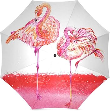 Amazon Co Jp ピンクフラミンゴ鳥love Hearアンチ雨防風旅行ゴルフスポーツ折りたたみ式傘 スポーツ アウトドア