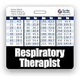 Respiratory Therapist Badge Buddy Horizontal w/Height & Weight Conversion Charts (Standard, Black)