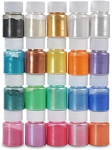 Mica Powder - 20 Colors Pigment Supply Pearl for Makeup/Lip Gloss/Cosmetic/Eyeshadow/Bath Bomb/Soap Making/Epoxy Resin Dye/Colorant DIY Craft
