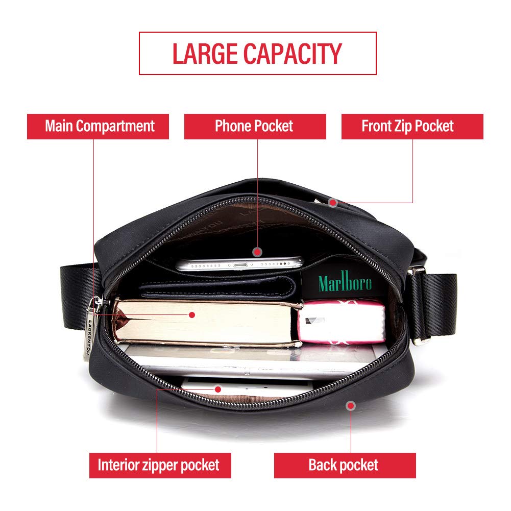 LAORENTOU Men's Messenger Bag Crossbody Bag Lightweight Shoulder Bag for Men Sling Bag for Work Travel Bags