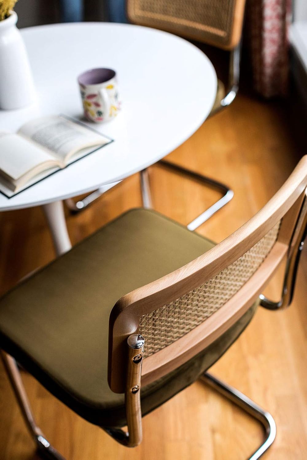 blue wicker dining chairs