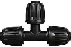 Kepmix 1/2" Drip Irrigation Tee Fittings: 10-Piece Barbed Locked Nut Tee Connectors for 1/2" Drip Tubing (0.650" OD, 13mm ID)